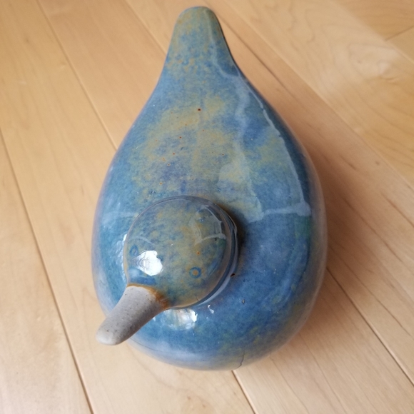 🌻Art Pottery Blue Speckled Glaze Bird Duck - Picture 2 of 7